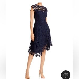 Navy A-line lace dress by Eliza J.